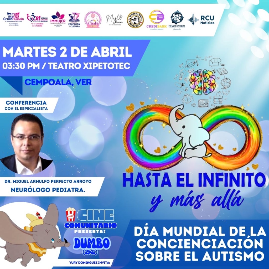 Evento Especial en Honor al Día Mundial de la Concienciación sobre el Autismo en Cempoala: Invitación de Yury Domínguez, Autoridades Municipales de Úrsulo Galván y patrocinadores